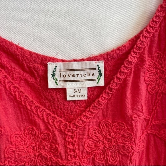 Love Riche Bright Coral Crochet Tank Top - Picture 7 of 7